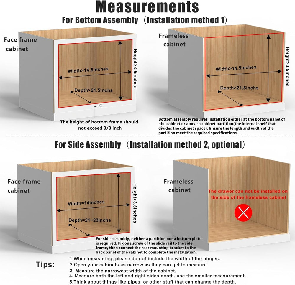 Mulush 13”W x 21”D x 3”H Soft Close Slide Out Wood Drawer Organizer for Kitch...