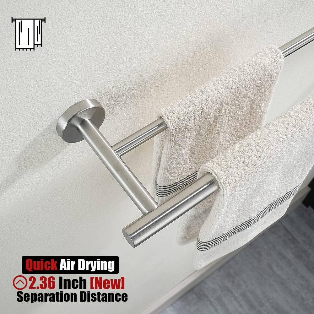 JQK Double Bath Towel Bar, 30 Inch 304 Stainless Steel Thicken 0.8mm Towel Ra...