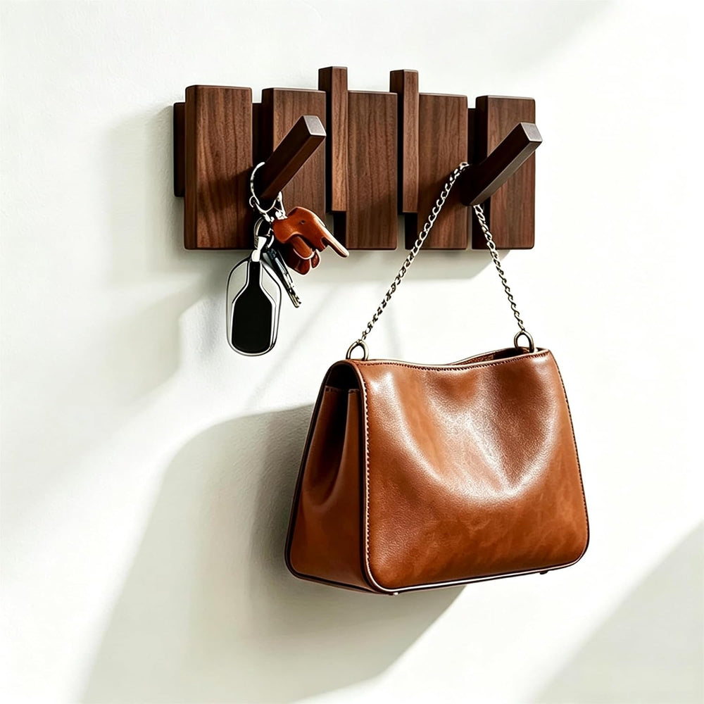 QUELLANCE Wooden Coat Hooks Wall Mounted, Coat Rack Hanger Wall Mount with 4 ...