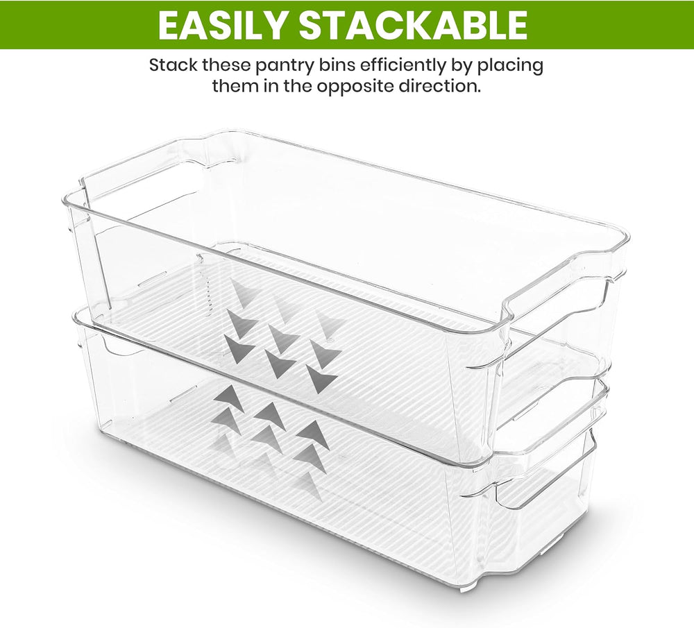 Utopia Home - Fridge & Refrigerator Organizer Bins (8 Pack), Clear Stacka...