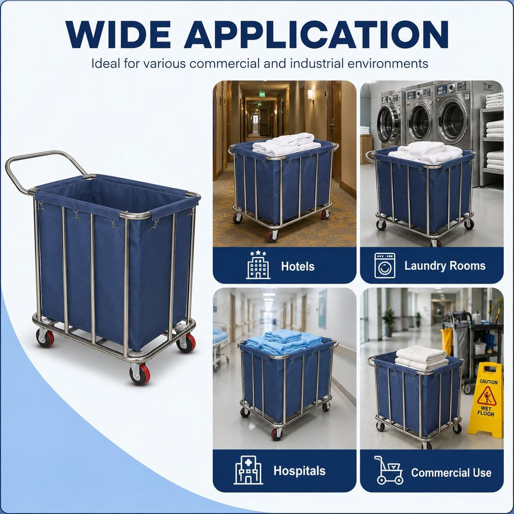 400L Commercial Laundry Cart Liner Bags - Removable Waterproof Replacement Ba...