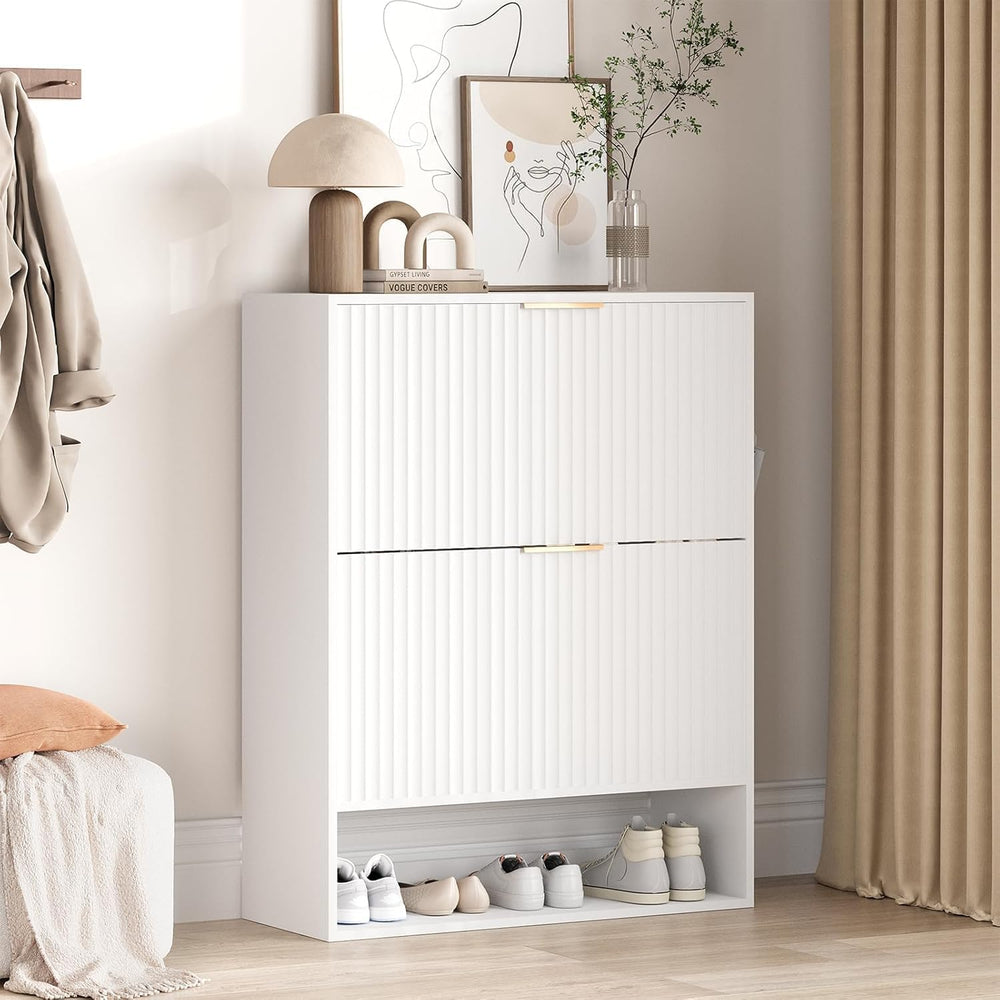 Takywep Shoe Cabinet for Entryway, Narrow Freestanding Shoe Cabinet Storage w...