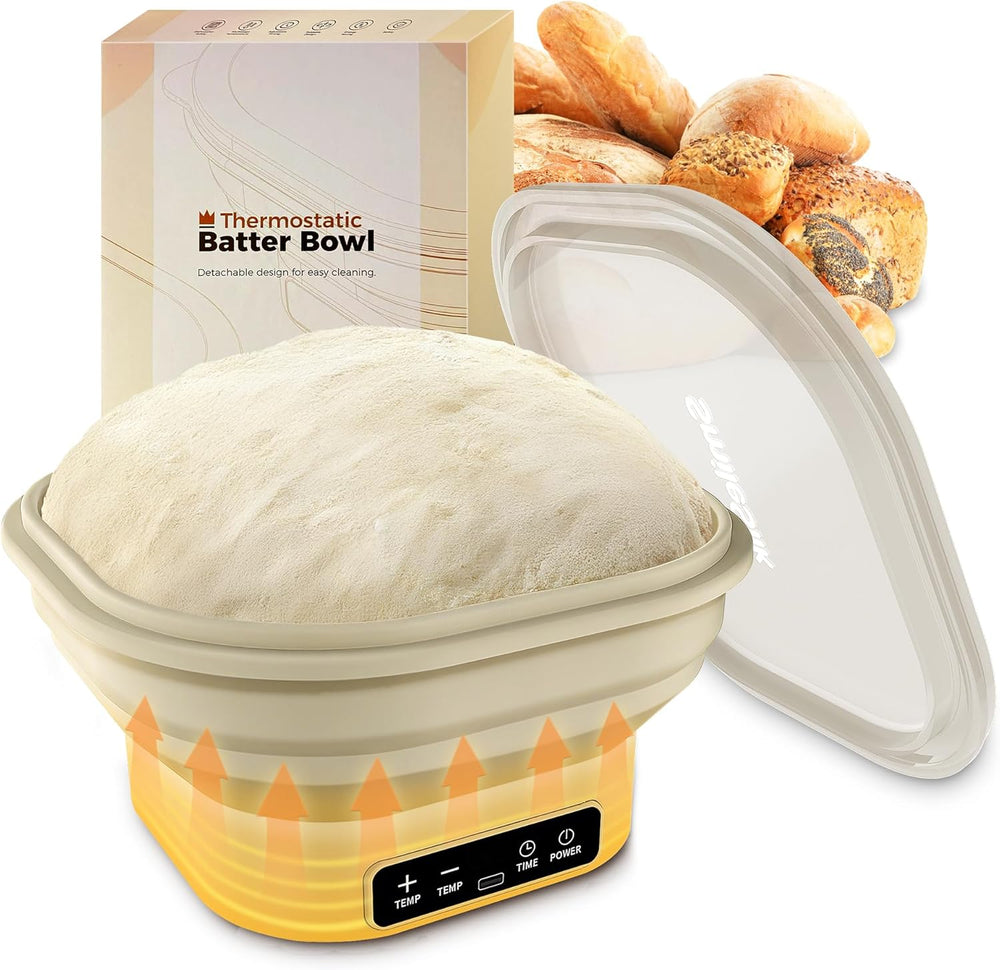 Upgraded Electric Heated Silicone Dough Proofing Box with Reliable Timer &...
