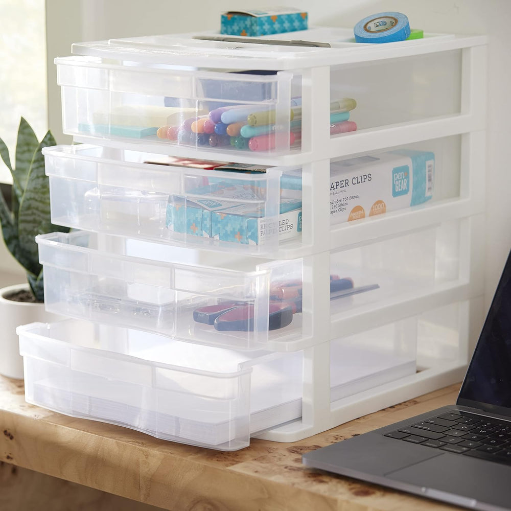 Gracious Living 4 Drawer Desktop & Countertop Organizer w/Organization Li...