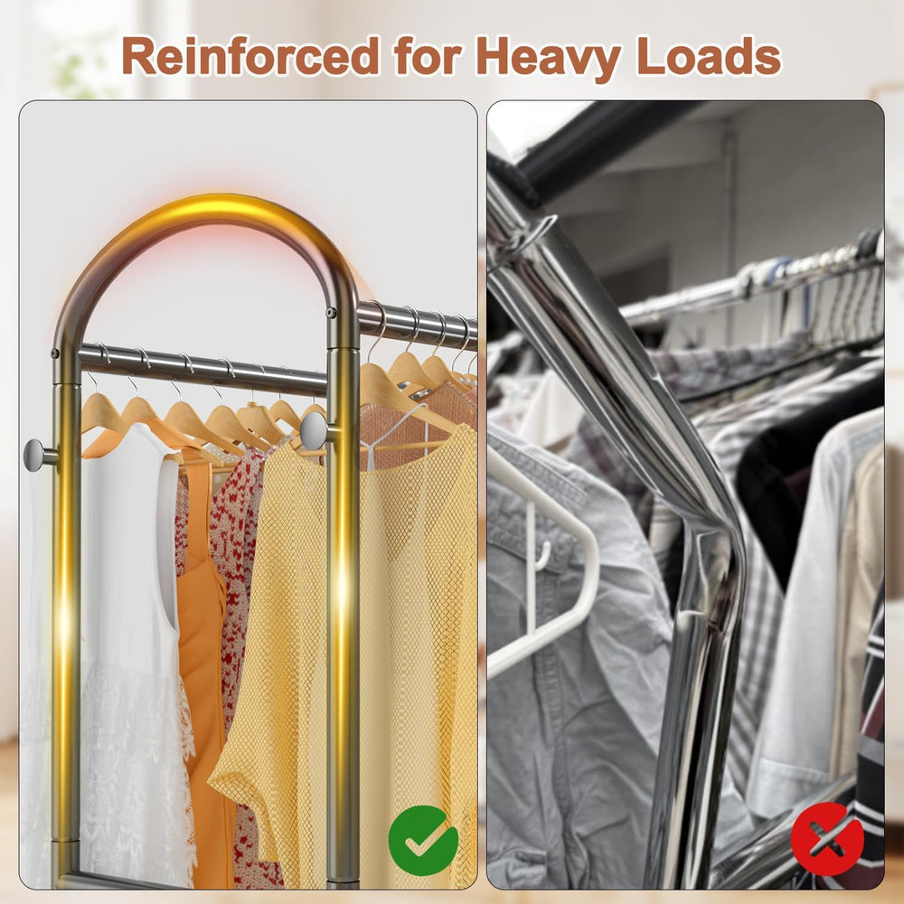 EAGMAK Heavy Duty Clothing Racks for Hanging Clothes 720 Lbs, Rolling Clothes...