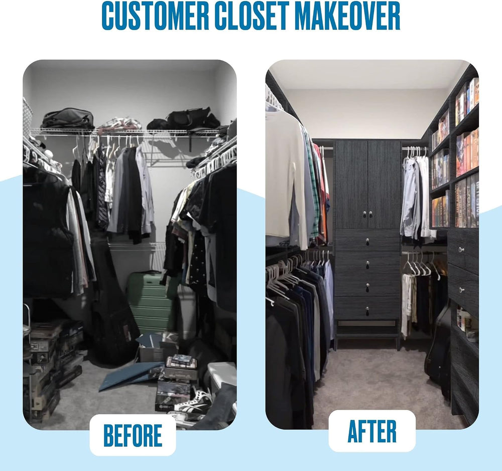 Medium Hanging Closet Unit - Modular Closet System For Hanging - Corner Close...