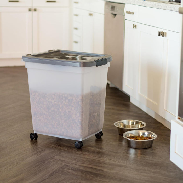 IRIS USA Dog Food Storage Container, Up to 50 lbs, Dark Gray, Made in USA