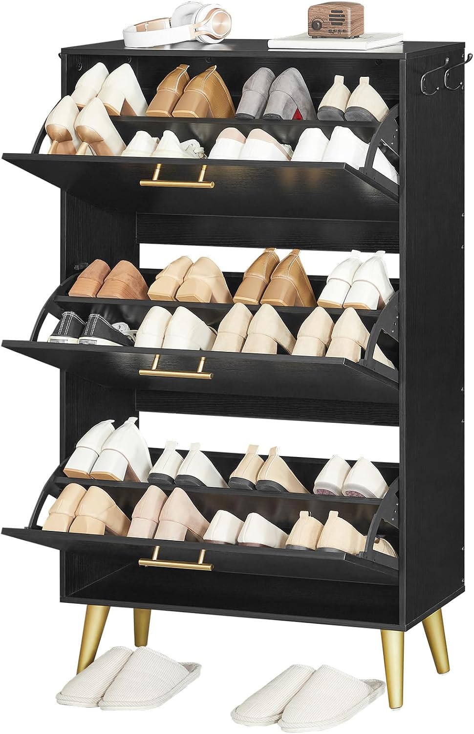 HOOBRO Shoe Cabinet, Shoe Storage Cabinet for Entryway, Hidden Shoe Cabinet w...