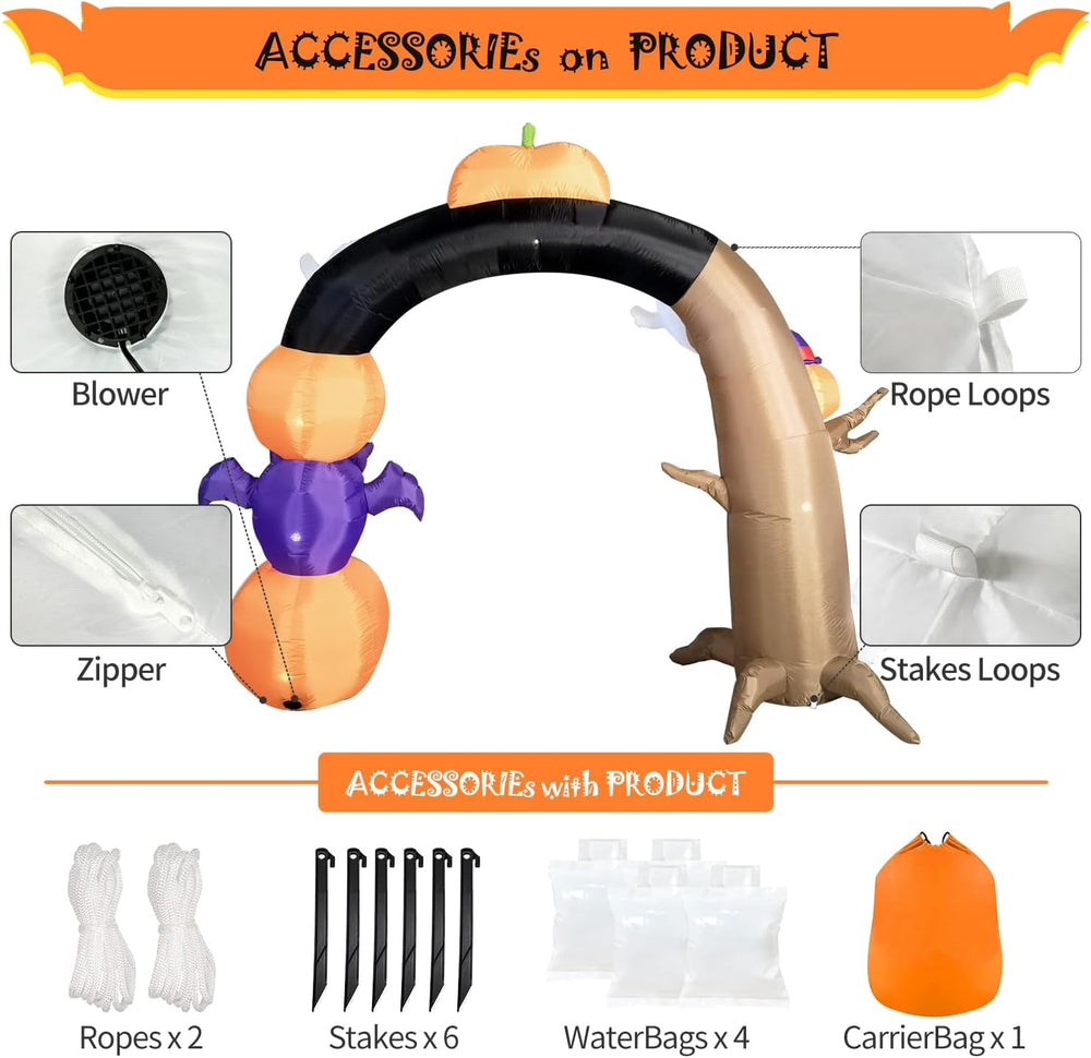 DomKom 10FT Long&8FT Tall Gaint Halloween Inflatable Decorations Dead Tre...