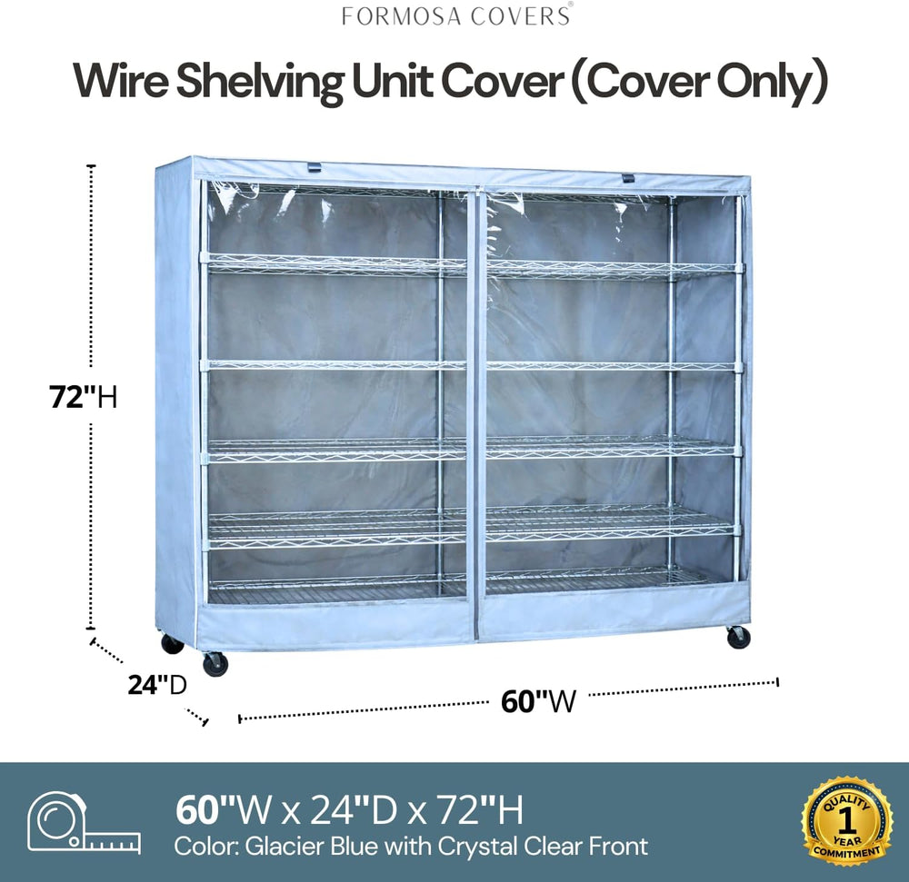 Formosa Covers Waterproof Storage Shelving Rack Cover with Clear Front PVC Pa...