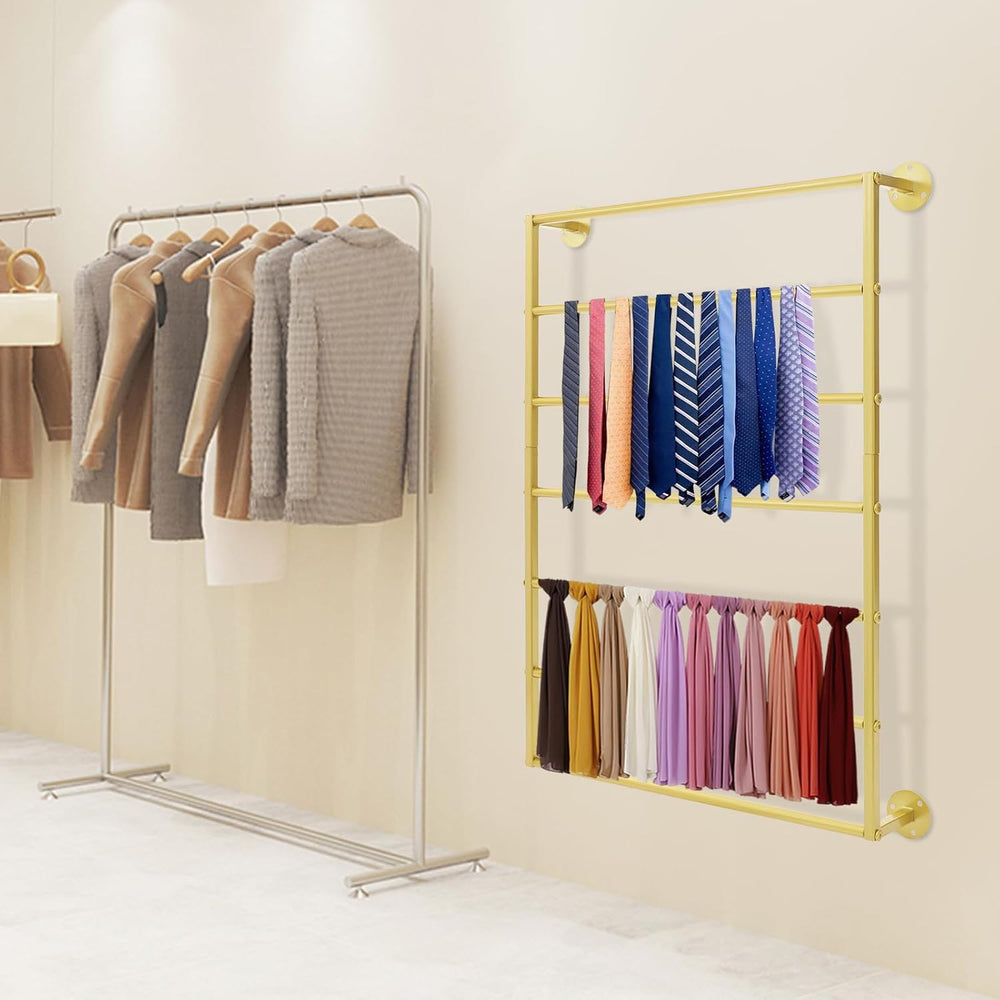 7-Tier Wall Display Rack,Wall Wrapping Paper Ribbon Organizer,Scarf Rack Belt...