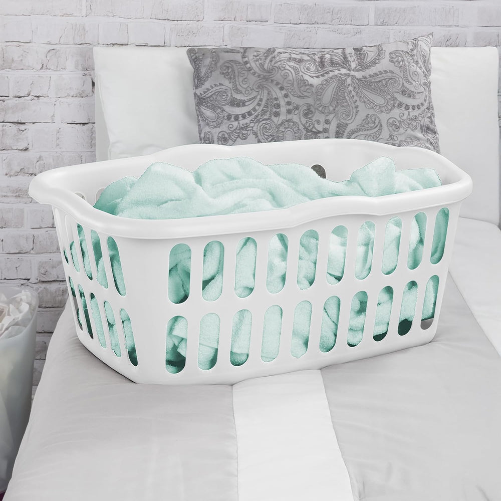 Sterilite 12-Pack Rectangular Laundry Basket, Plastic Clothes Hamper, 1.5 Bus...