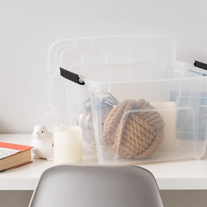 IRIS USA 19 Qt Stackable Plastic Storage Bins