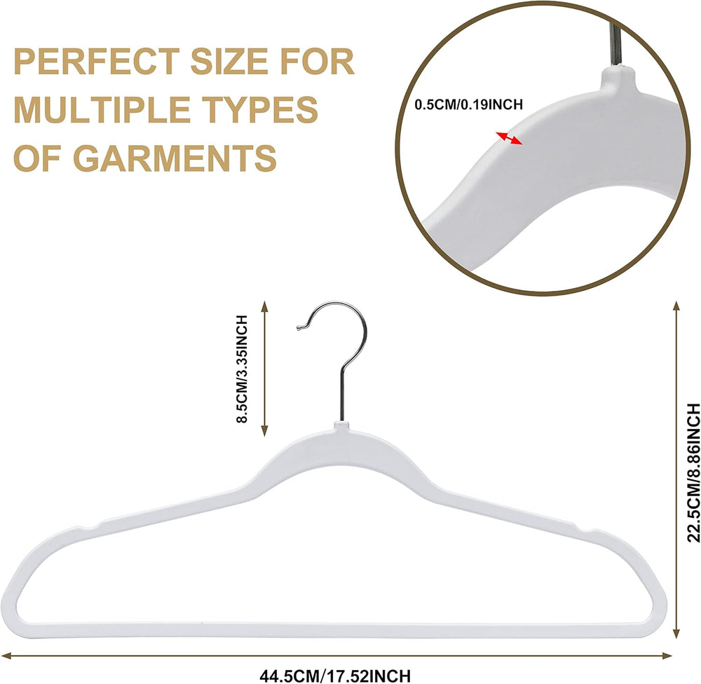 Quality Hangers 50 Pack Non-Velvet Plastic Hangers for Clothes - Heavy Duty C...