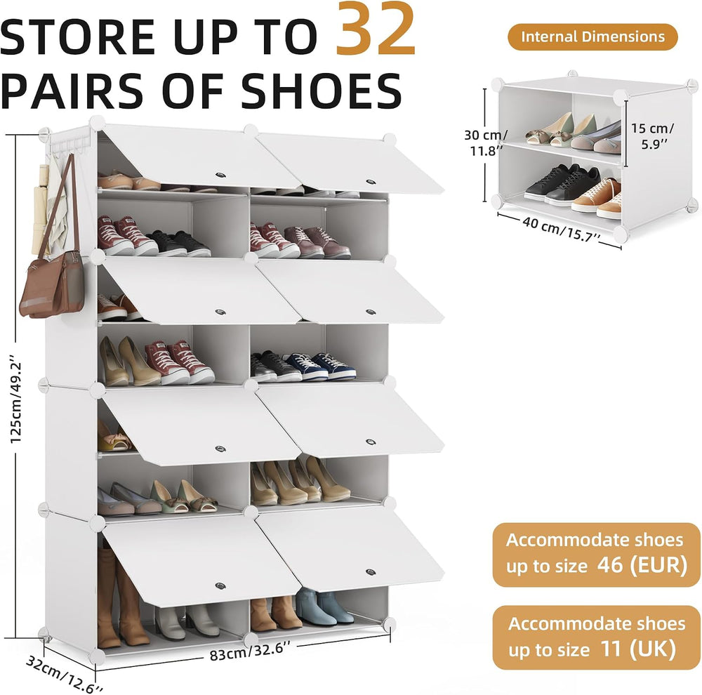 Mondeer Shoe Storage Cabinet, Modular Plastic Shoe Rack, Cube Shoe Organizer,...