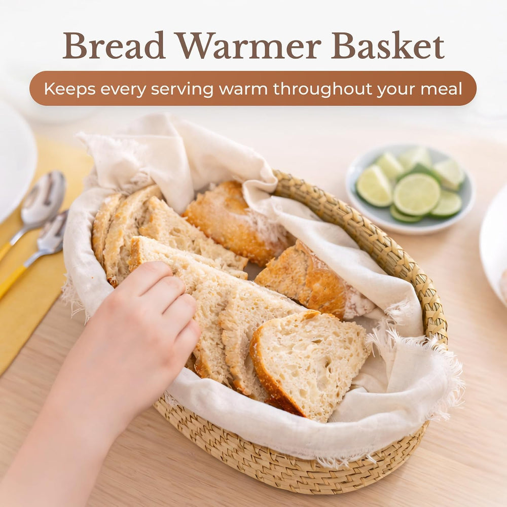 Bread Basket for Serving, Bread Warmer Stone, House Warming Gift, Sourdough