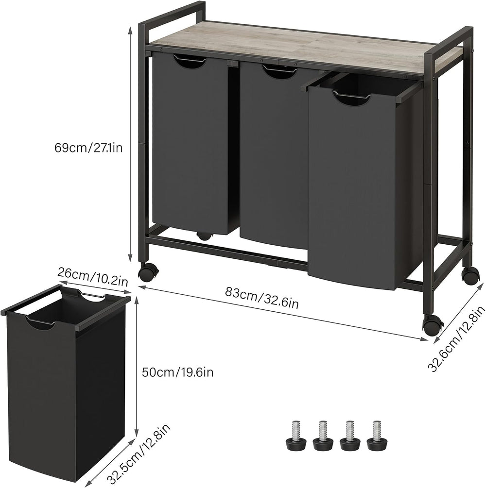 Laundry Hamper, Laundry Basket, Laundry Sorter with 2 Pull-Out and Removable ...