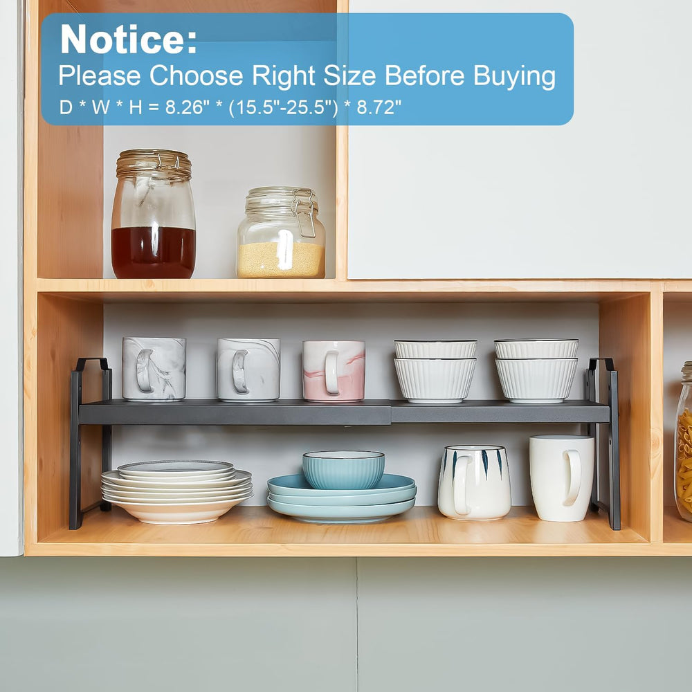 X-cosrack 25.5 Inches 3 Pack Expandable Cabinet Shelves, Stackable Shelf Orga...
