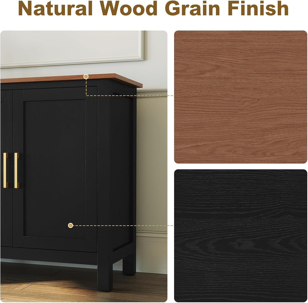 ARTPOWER 60" Sideboard Buffet Cabinet with Storage, Credenza Black