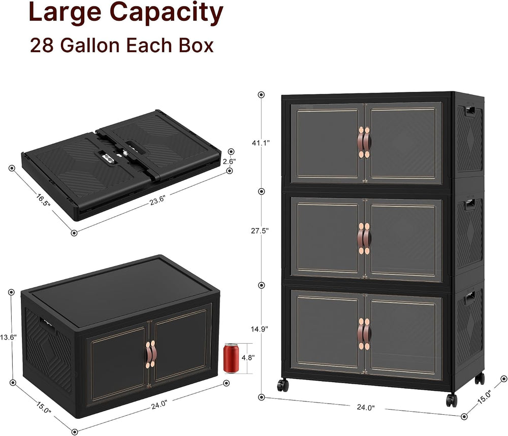 UAMFURI Stackable Storage Bins with Lids, 330QT Lockable Storage Cabinet