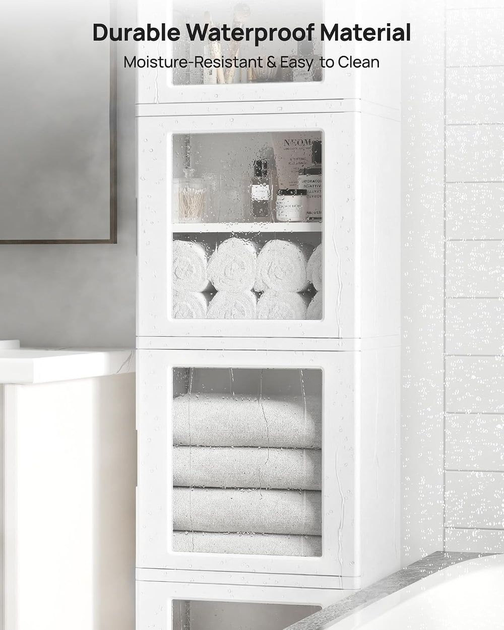 Vtopmart 63.2”H x 15.2“W Waterproof Bathroom Storage Cabinet for Tiny Space