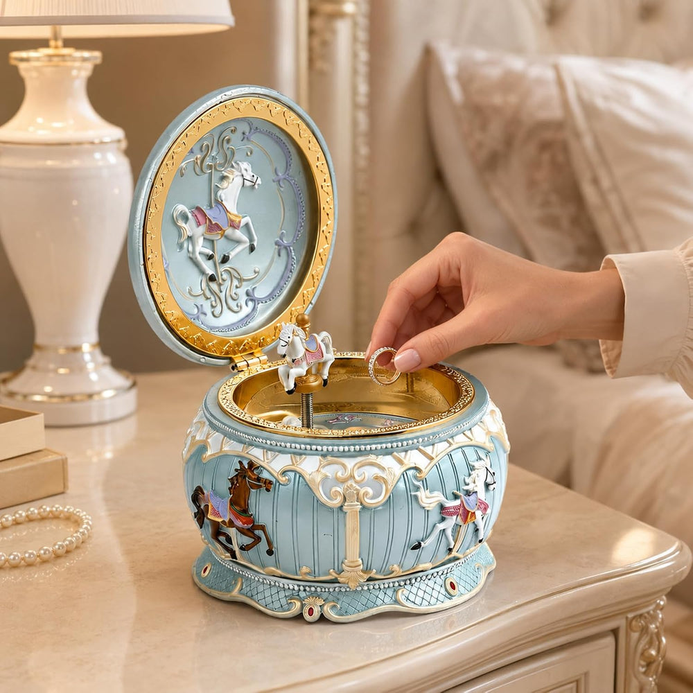 Carousel Music Jewelry Box with Colorful Lights, You Are My Sunshine Musical ...