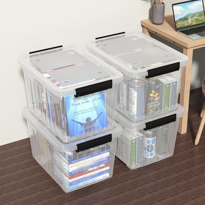 30 Quart Plastic Clear Storage Bin