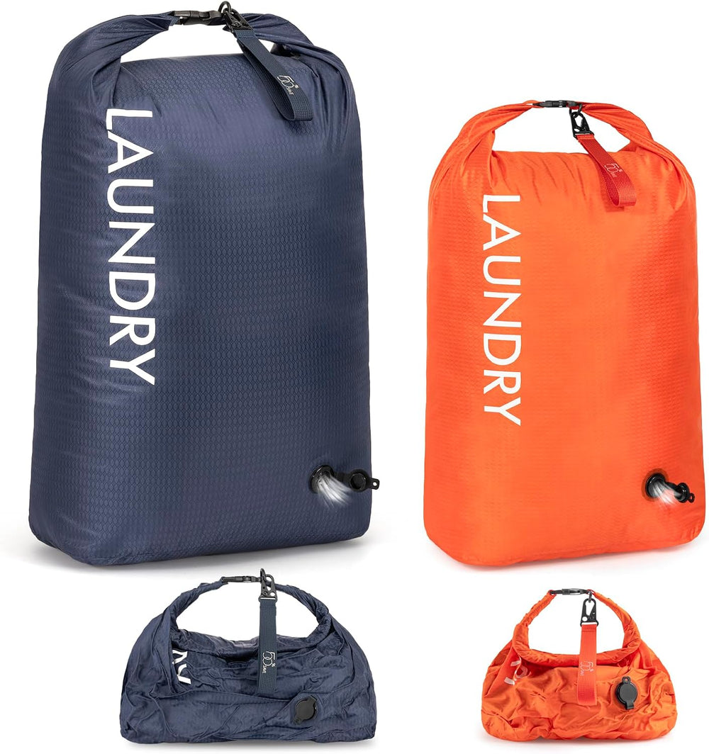 WiseBoy 2 Pack Travel Laundry Bag, Compression Storage for Dirty Clothes