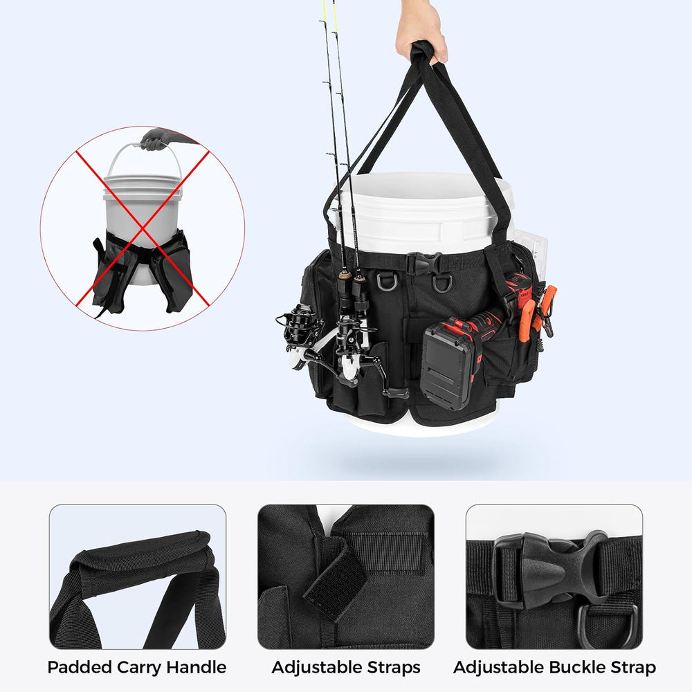 KastKing Karryall Fishing Bucket Organizer for 5 Gallon Bucket, Fishing Bag