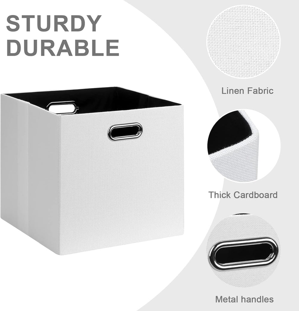 Posprica Fabric Storage Cubes, 13x13 Collapsible Storage Bins with Dual Handl...