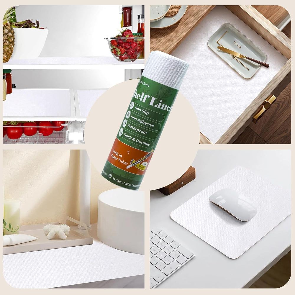 Shelf Liners for Kitchen Cabinets 23.6in x 39FT, Non Adhesive Drawer Liner