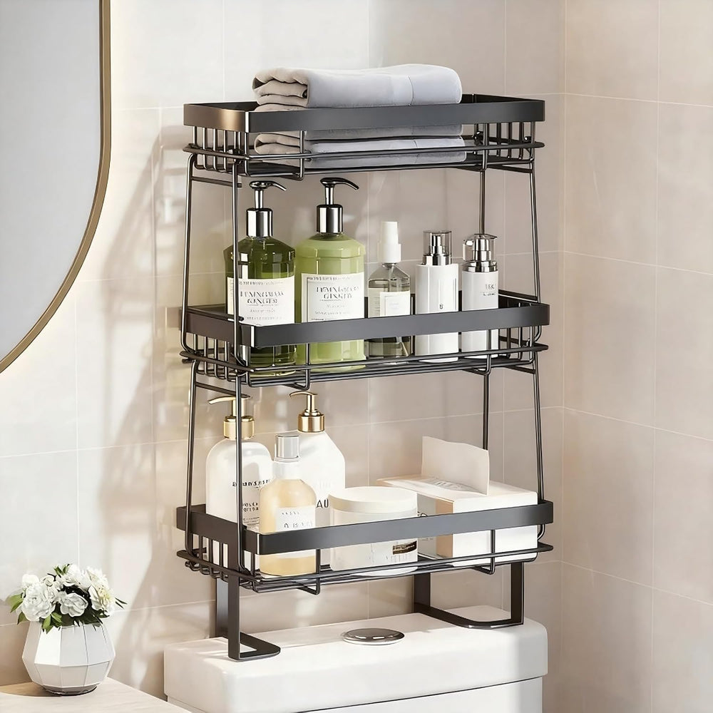 Over The Toilet Storage Rack - Bathroom Organizer Shelf, 3-Tier Floating Shel...