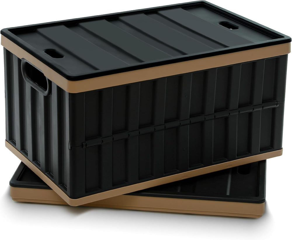 Citylife 64L Collapsible Storage Bins with Lids Plastic Storage Containers fo...