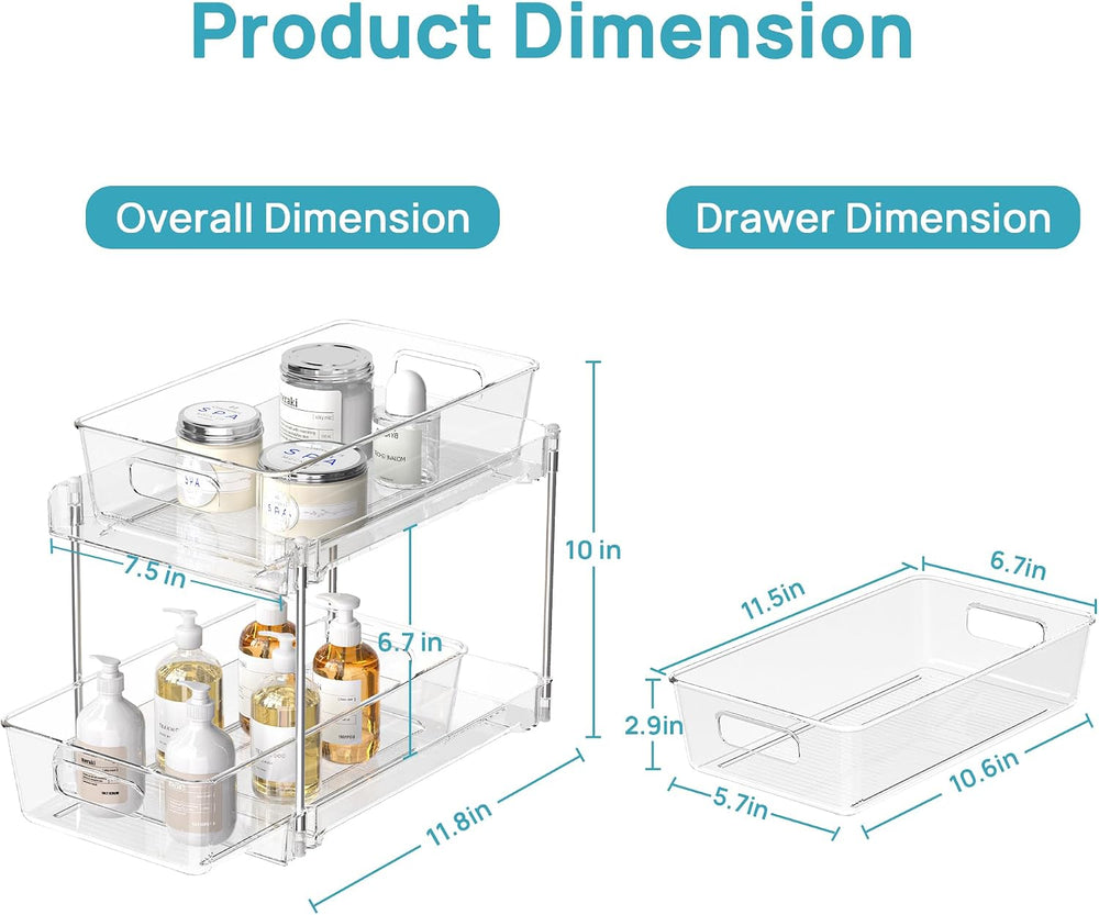 Vtopmart 8 Pack Pull Out Bathroom Under Sink Organizer (S-Standard)