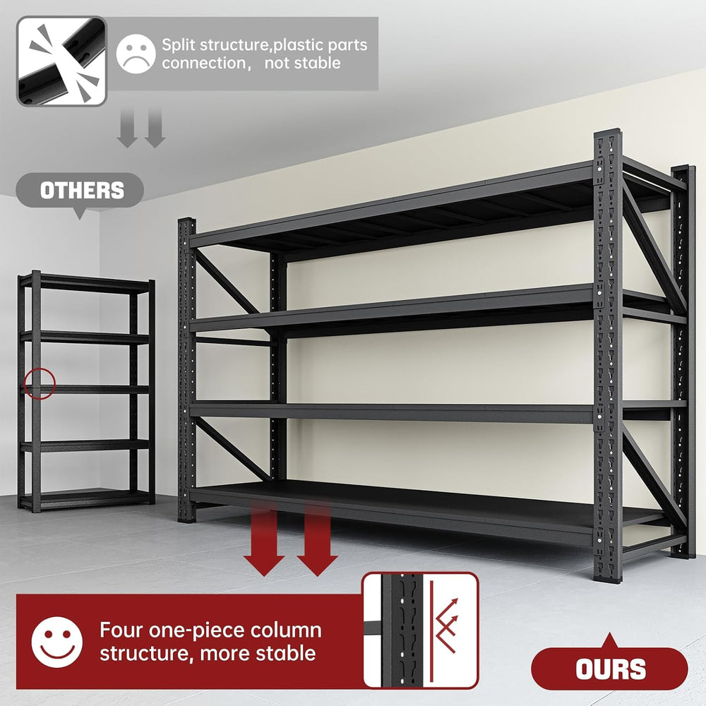 RAVIGIN 9000LBS Storage Shelves, 75" W Garage Shelving Heavy Duty Metal ...
