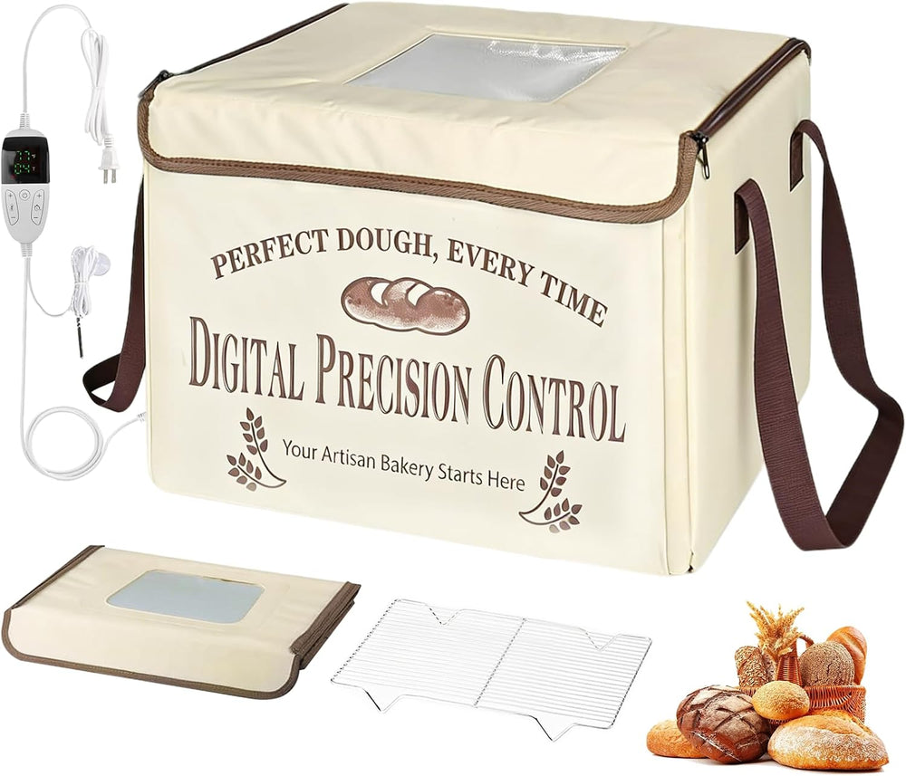 Bread Proofing Box, Folding Dough Proofing Warming Box with 50-113℉ Temp Cont...