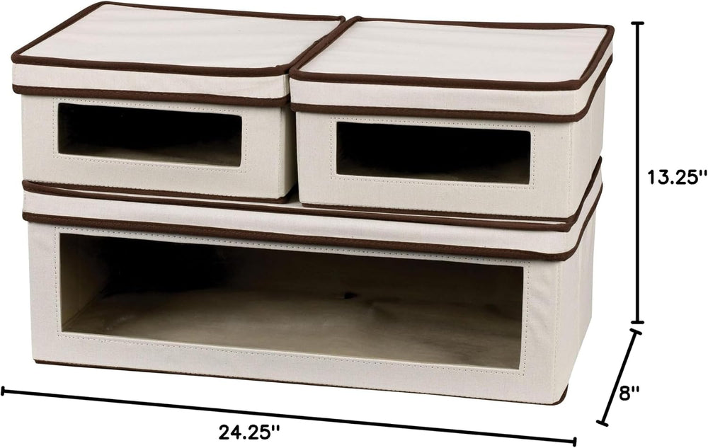Household Essentials Vision Storage Box 3 Piece Set, Storage Box with Window,...