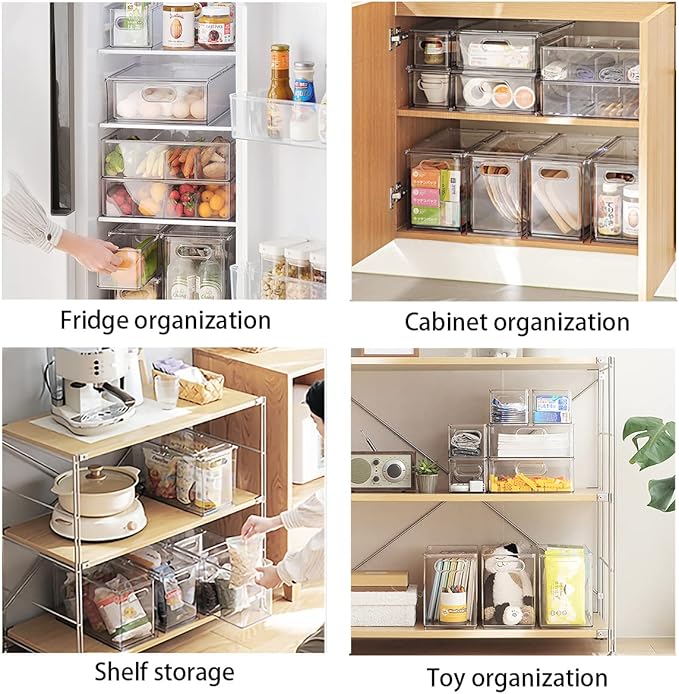 MineSign Stackable Fridge Drawer Pull-Out Bins