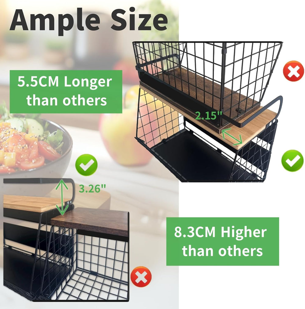 2 Set Magnetic Shelf, Fruit Baskets for Kitchens, Spice Rack Fruit Bowls 2 in...