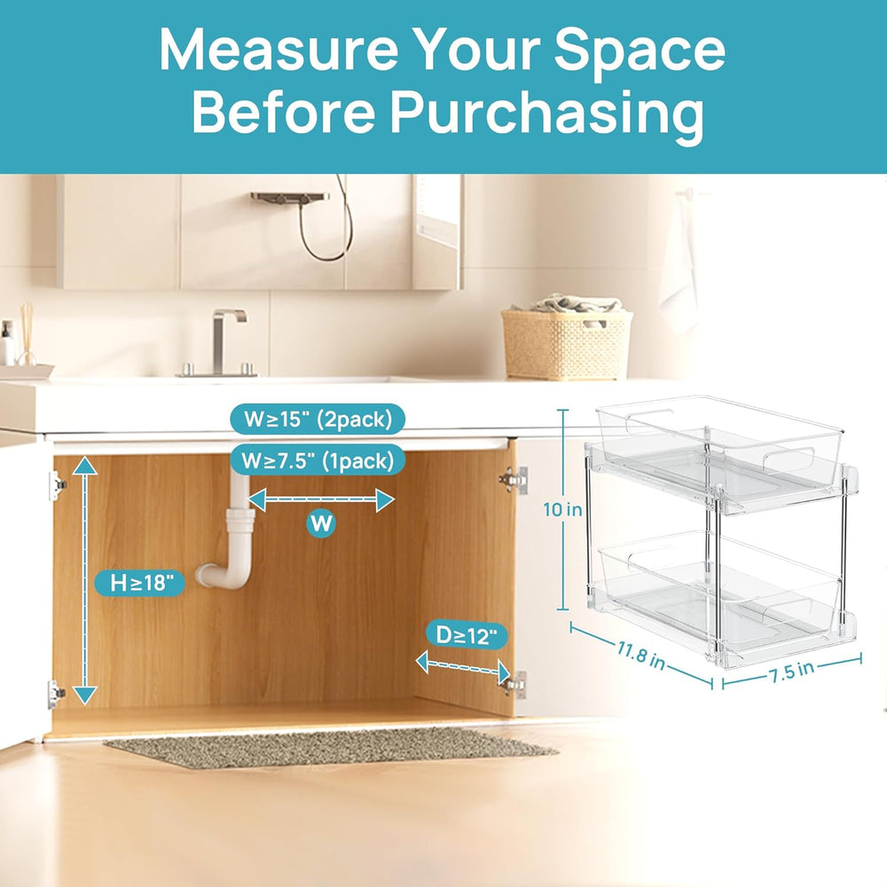 Vtopmart 8 Pack Pull Out Bathroom Under Sink Organizer (S-Standard)