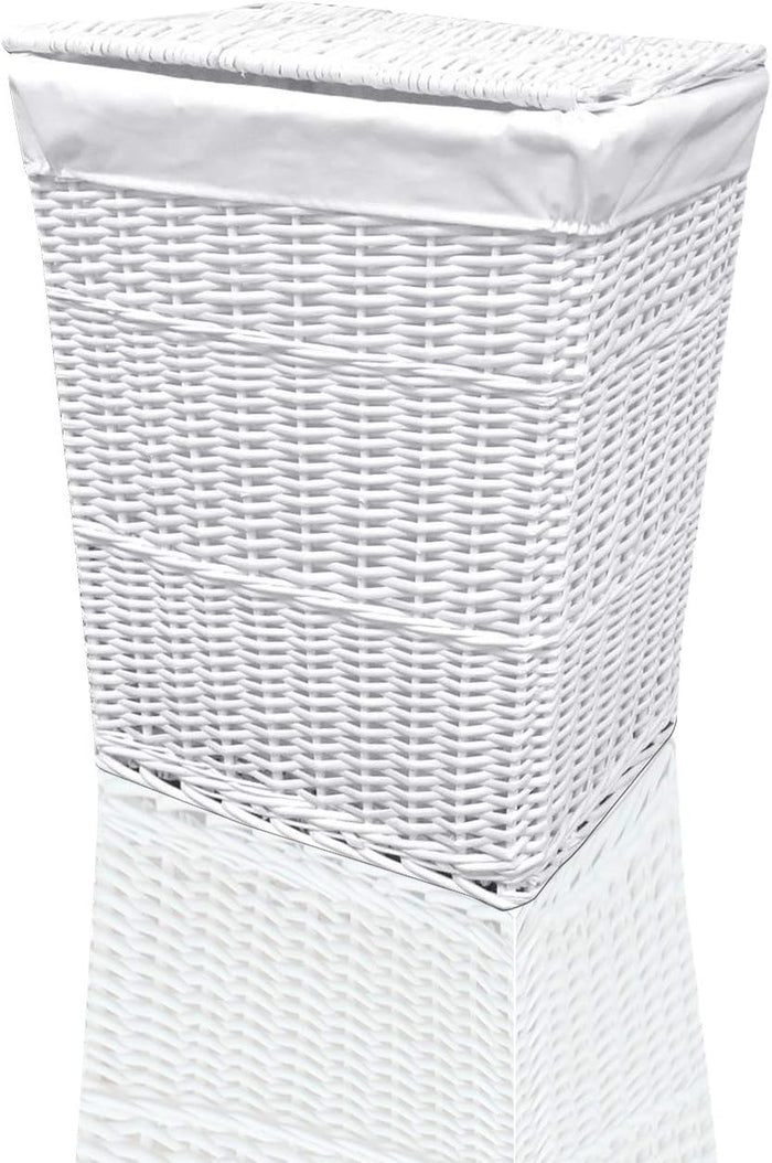 ARPAN Large Wicker Laundry Basket with White Lining, 32LX45WX59H