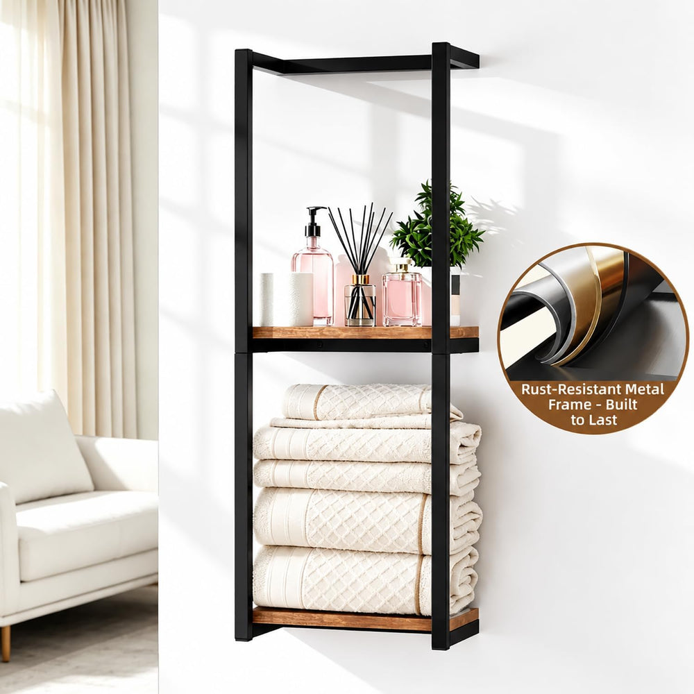 2 Pack Towel Racks for Bathroom, 2 Tier Wall-Mounted Towel Rack, Home Decor S...