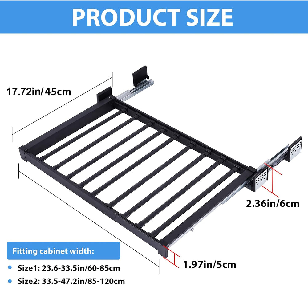 YJINGRUI Pull Out Trousers Rack for Closet, 11 Rods, 66lb (23.6-33.5in)