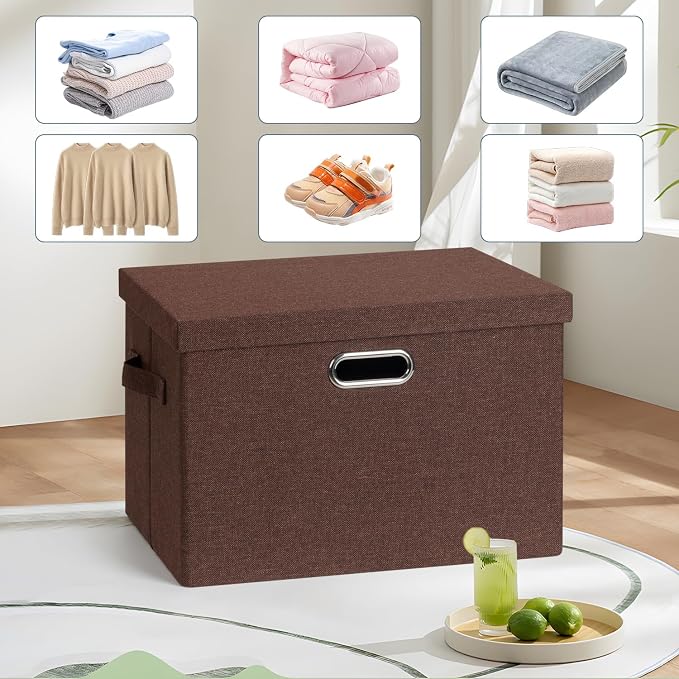 Large 17" 36 Quart Collapsible Stackable Storage Bins