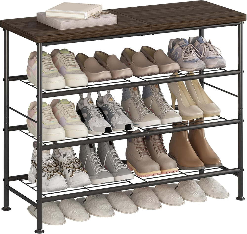 SUOERNUO 4 Tier Shoe Rack Organizer for Closet Shoe Storage for Entryway