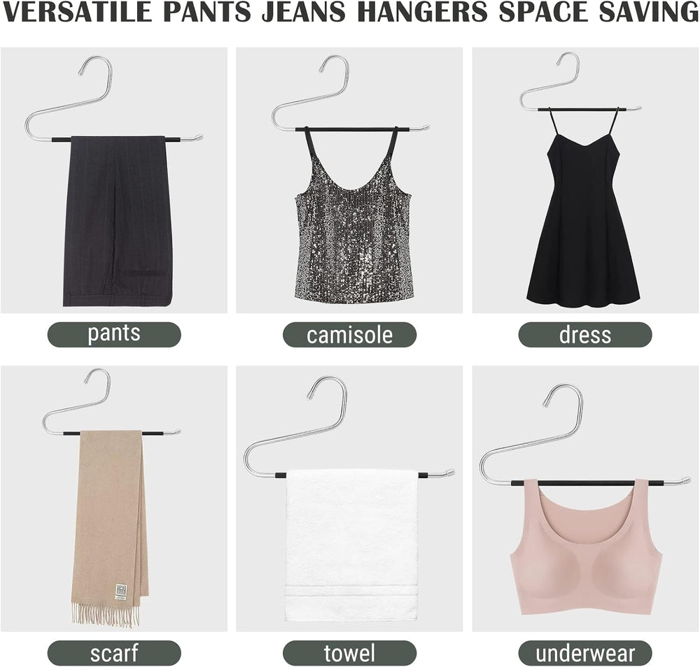 DOIOWN Open Ended Pants Hangers, Stainless Steel Jeans Hangers