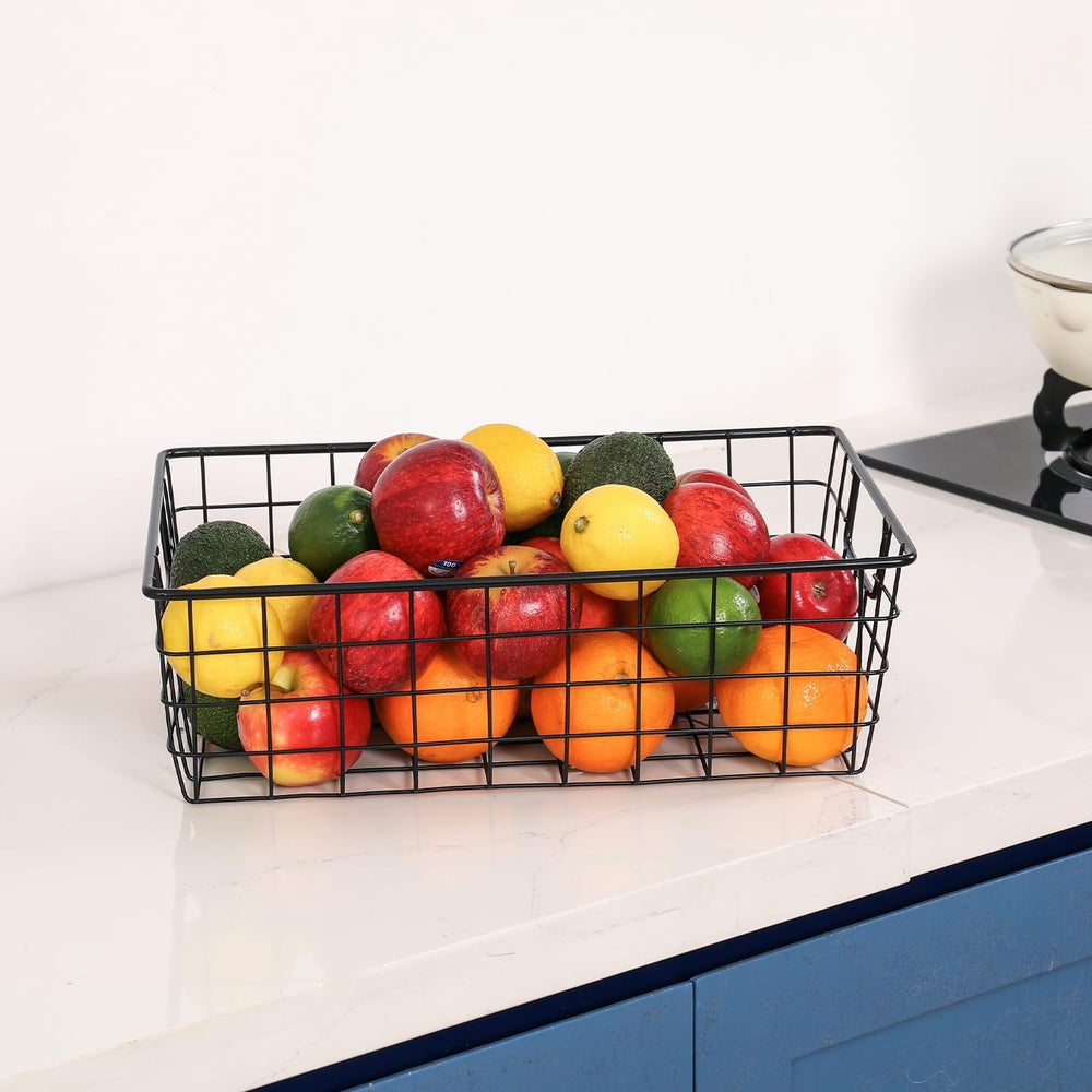3 Pack Extra Large Wire Basket with Metal Handles, Metal Basket for organizer...