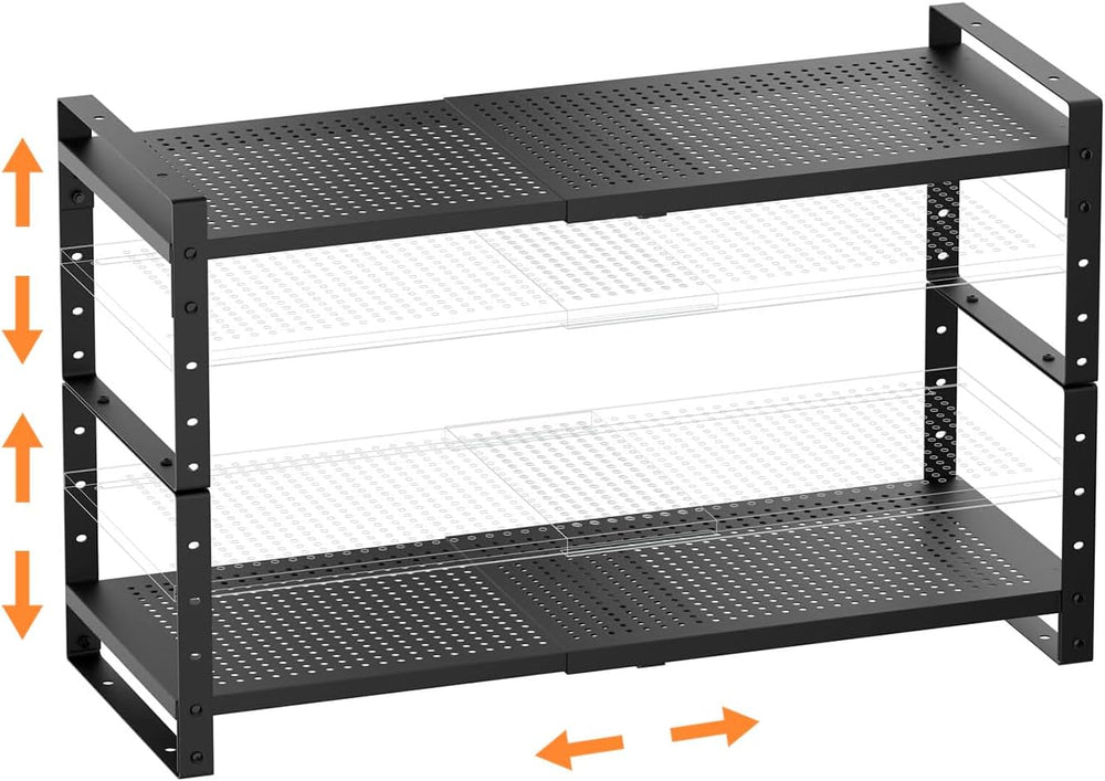Multi-Functional Metal Shoe Rack,Expandable Adjustable Stackable Kitchen Orga...