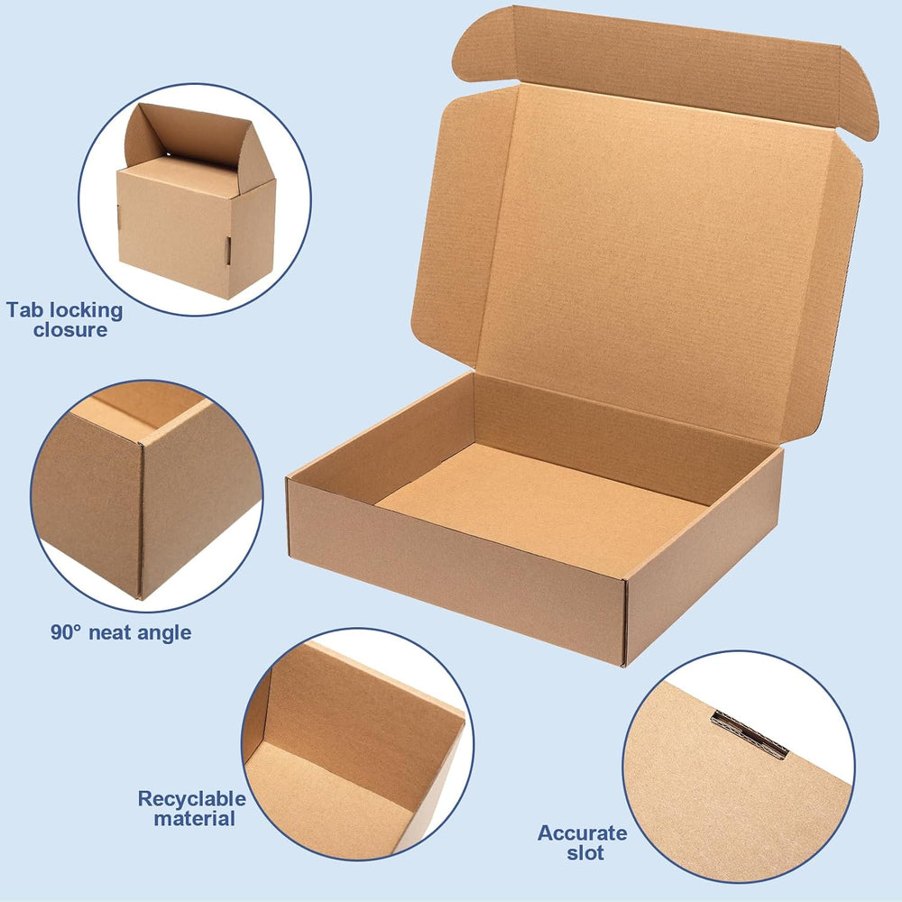 Wowxyz Shipping Boxes 17x11x3 Inches 20 Pack Corrugated Cardboard Brown Box