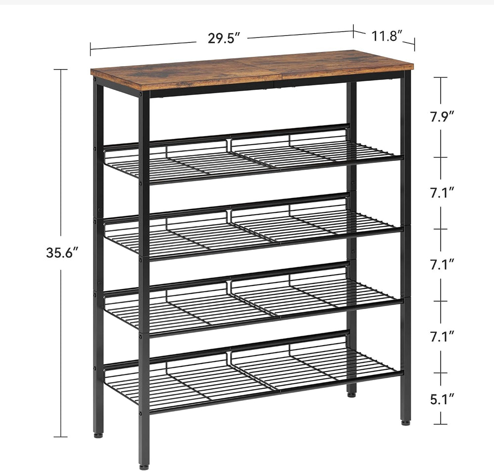 Nunsino Shoe Rack for Closet,5 Tier Shoe Organizer for Entryway,Shoe Shelf wi...